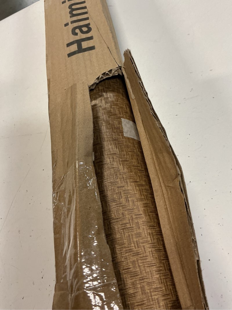 Condition photo showing Good Condition for haimin fabric wallpaper textured contact paper (24in x 393in) grasscloth peel and stick faux linen wall paper self adhesive vinyl wallpaper (tan)