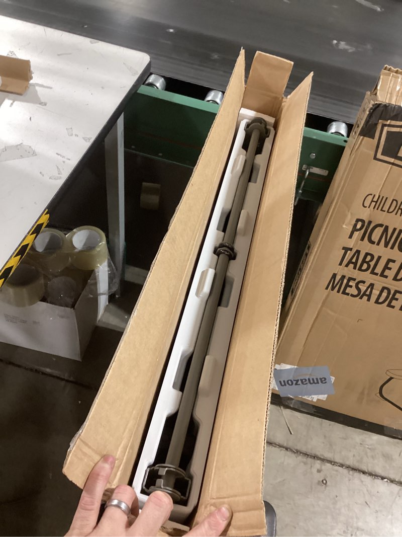 Condition photo showing As Is for Plastic Folding Table, 6 FT Folding Table, Plastic Portable Tables for Dining Parties Card Picnic Camping, Granite White 6FT