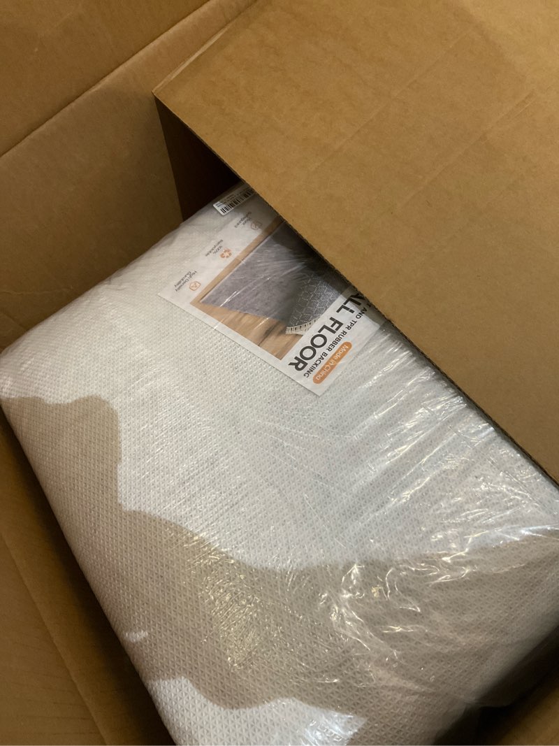 Condition photo showing As Is for 9' x 12' non slip rug pad waterproof, 1/4" thick 100% felt +rubber rug pad, under area rug pad protective cushioning rug pads carpet gripper keep rugs in place, safe for all floors 9'x12' 1/4" thick