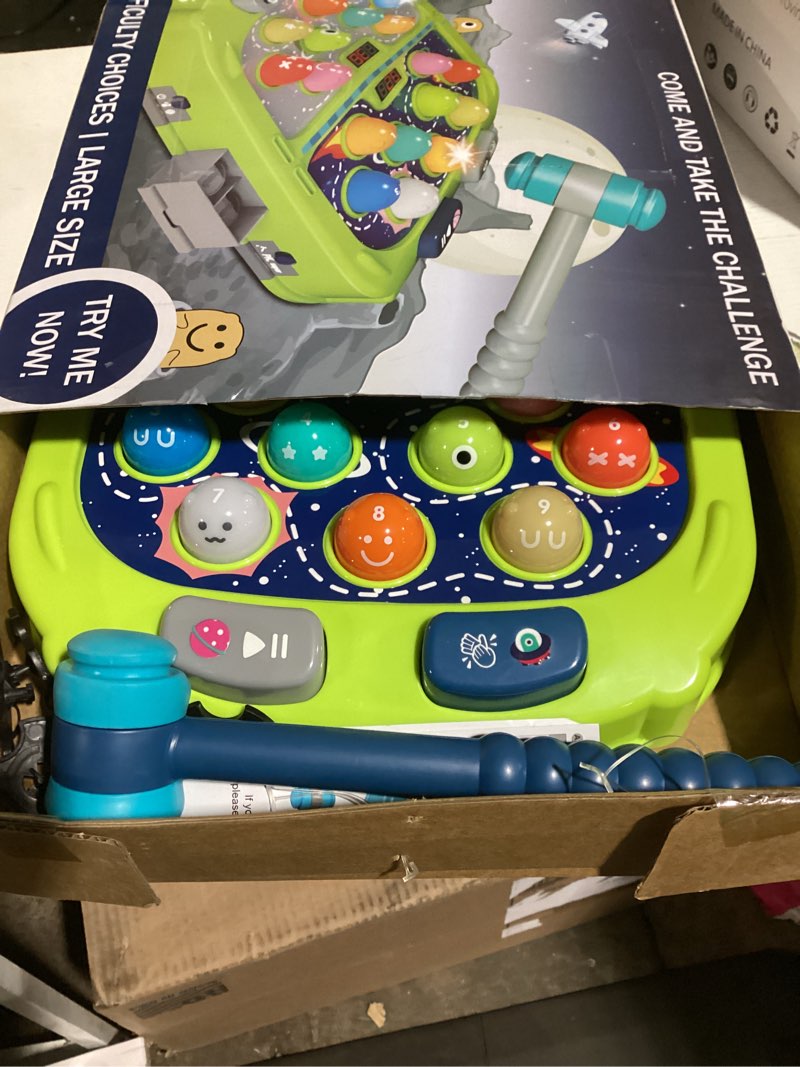 Condition photo showing Good Condition for whack game mole for toddler, toys for 3-12 year old boys and girls, whack game for kids,gifts for 3 4 5 6+ year old boys, interactive educational toys with sound and light, pk mode with 2 hammers green