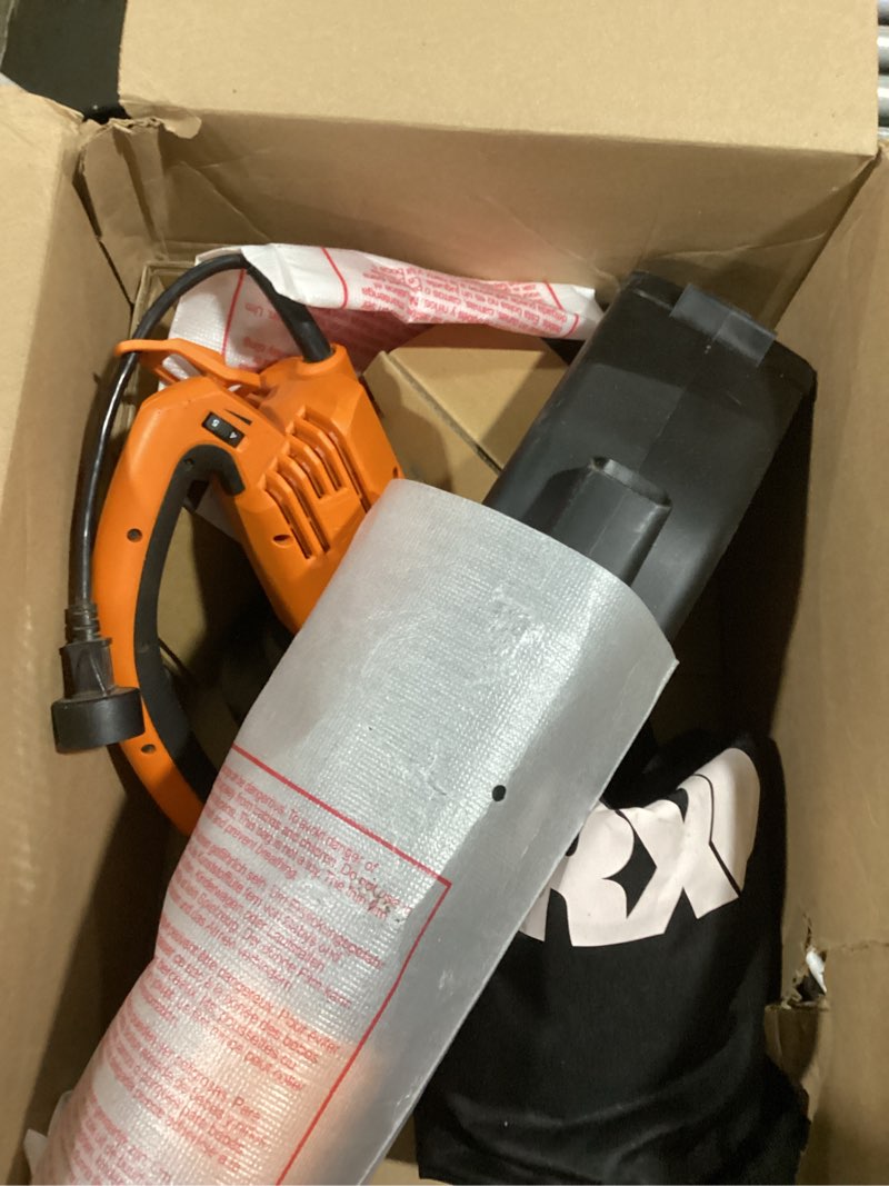 Condition photo showing Good Condition for worx trivac 3 in 1 electric leaf blower for lawn care, leaf vacuum with 350 cfm & 210 mph, leaf mulcher with metal impeller, wg509 350cfm blower/vac/mulcher