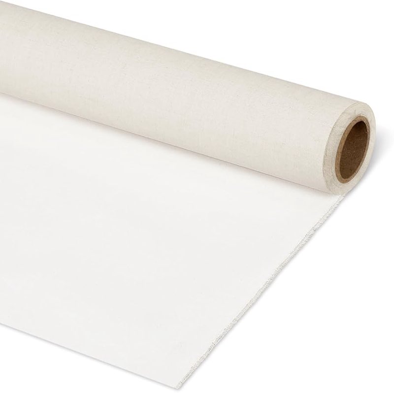 motimind primed cotton canvas roll - 6 yards x 72'' wide large painting canvas roll 10-ounce quality