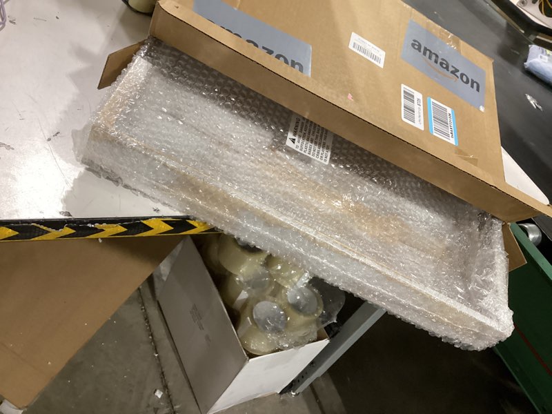 Condition photo showing Good Condition for Large Wood Rectangular Serving Tray 20 x 14 Inch Rustic Wooden Ottoman Tray with Metal Handle and Wrapped Corners, Wood Coffee Table Tray Solid Pine Decorative Tray Whitewashed