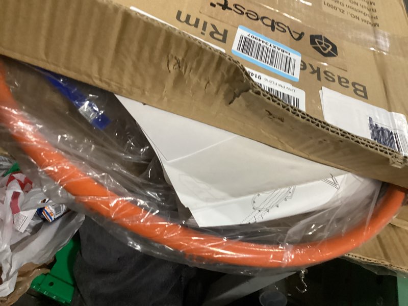 Condition photo showing Good Condition for basketball rim, heavy duty basketball rim replacement - universal 18 inch breakaway rim and net,professional double-spring backboard rims for in-ground and wall-mounted basketball hoops indoor outdoor