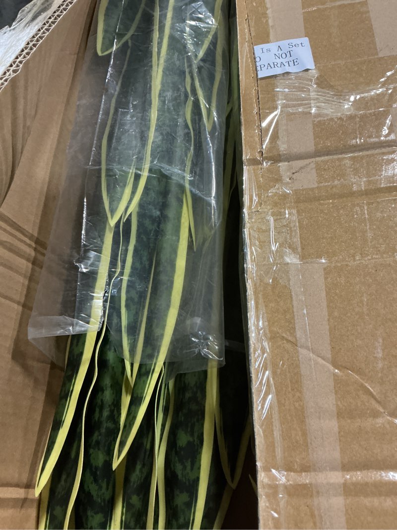 Condition photo showing New/Like New for Crowye 3 Pack 3.15 Ft Tall Artificial Snake Plant Faux Sansevieria Plant Large Fake Snake Bulk in Pot for Home Office Housewarming Gift 3 38 Inch
