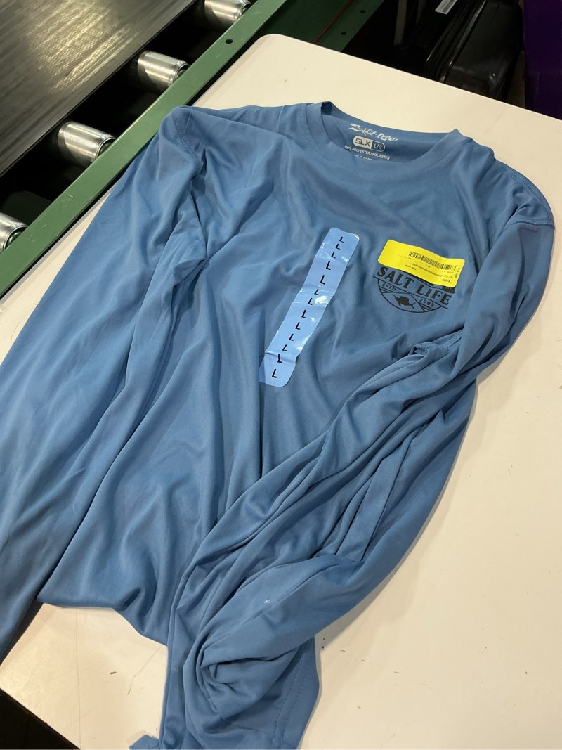 Condition photo showing Good Condition for men's deep sea cruising performance long sleeve t-shirt size l