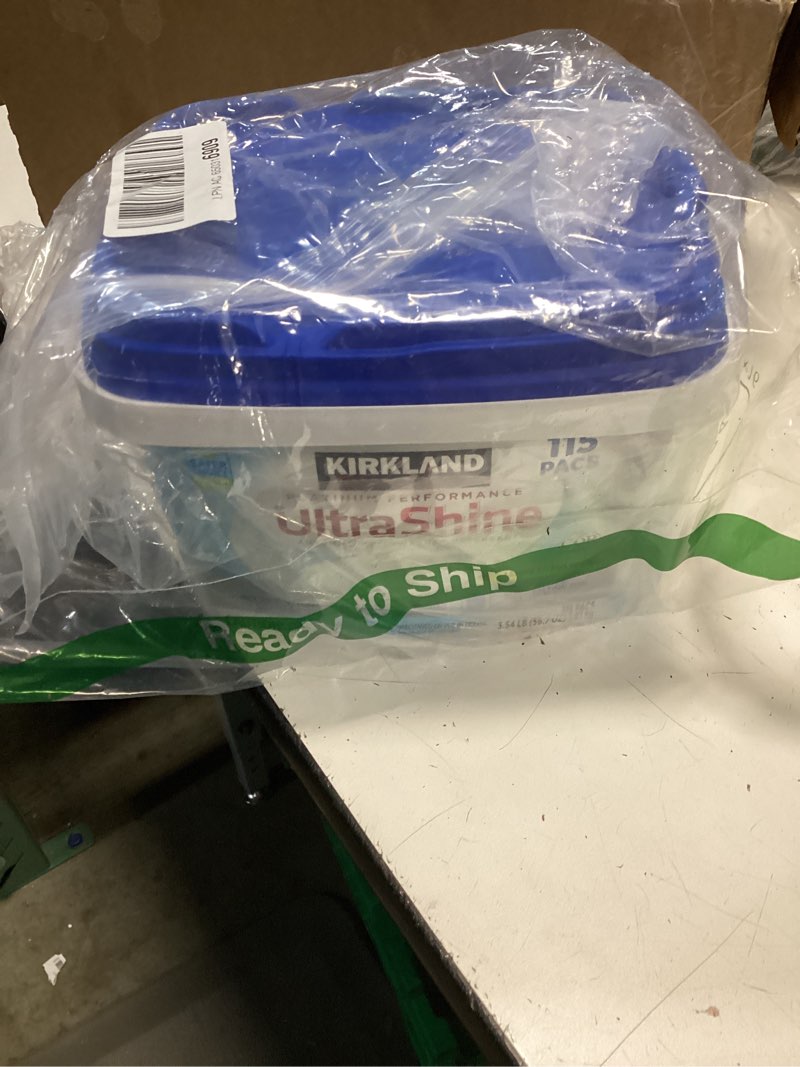 Condition photo showing Good Condition for kirkland signature easy to use, streak free premium dishwasher pacs, automatic dishwasher detergent