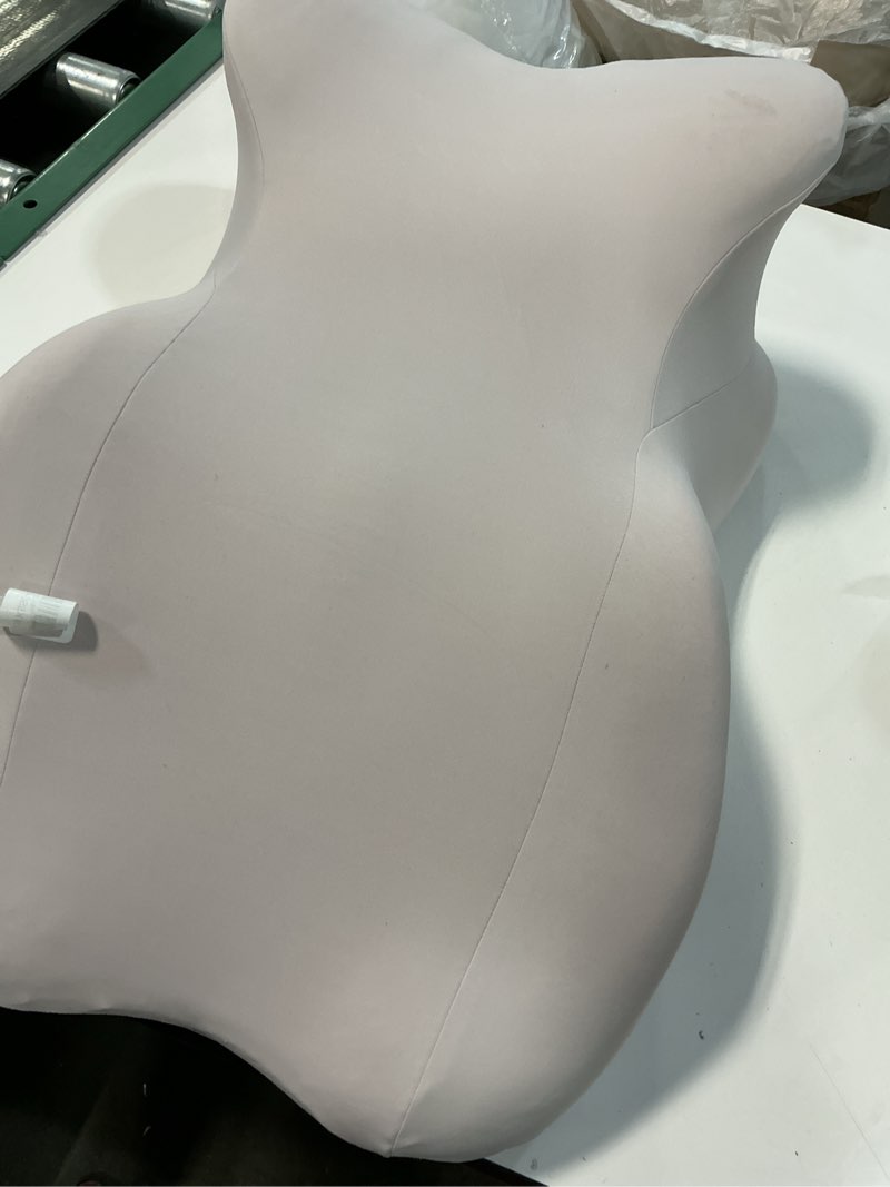 Condition photo showing As Is for Lumbar Back Support Cushion Face Down Pillow for Beds Household Office Chair White