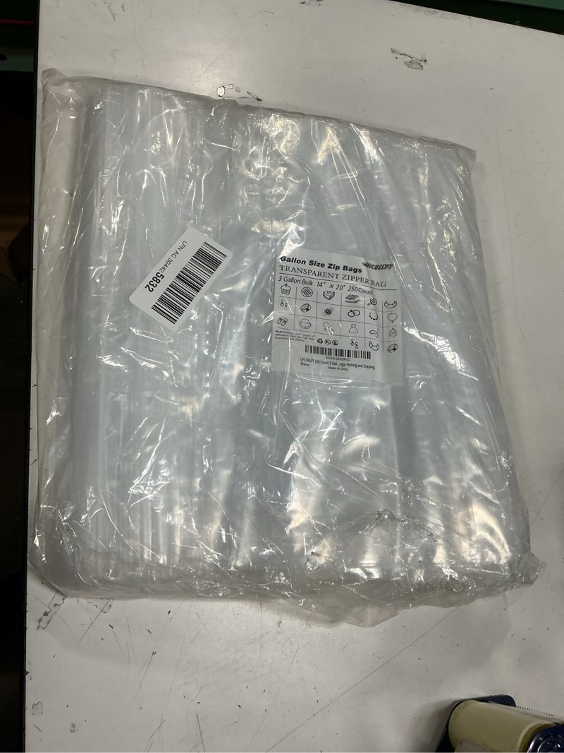 Condition photo showing Good Condition for 14"x20" Zip Bags 3 Gallon - 250PCS Large Resealable Plastic Bags for Storage, Clear Zipper Bag for C