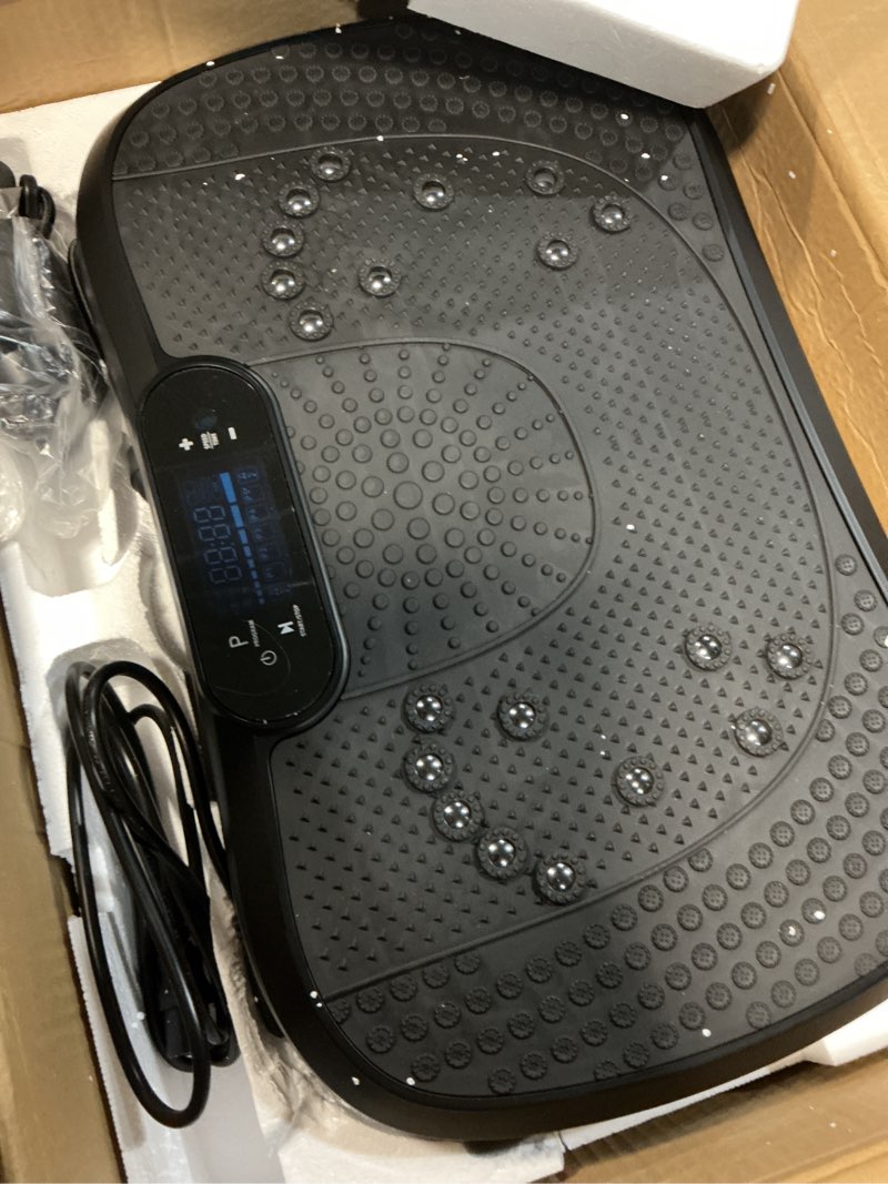 Condition photo showing Good Condition for axv vibration plate fitness platform exercise machine vibrating shaking full body shaker workout vibrate stand shake board sport gym for weight loss fat burner for women men slim-black
