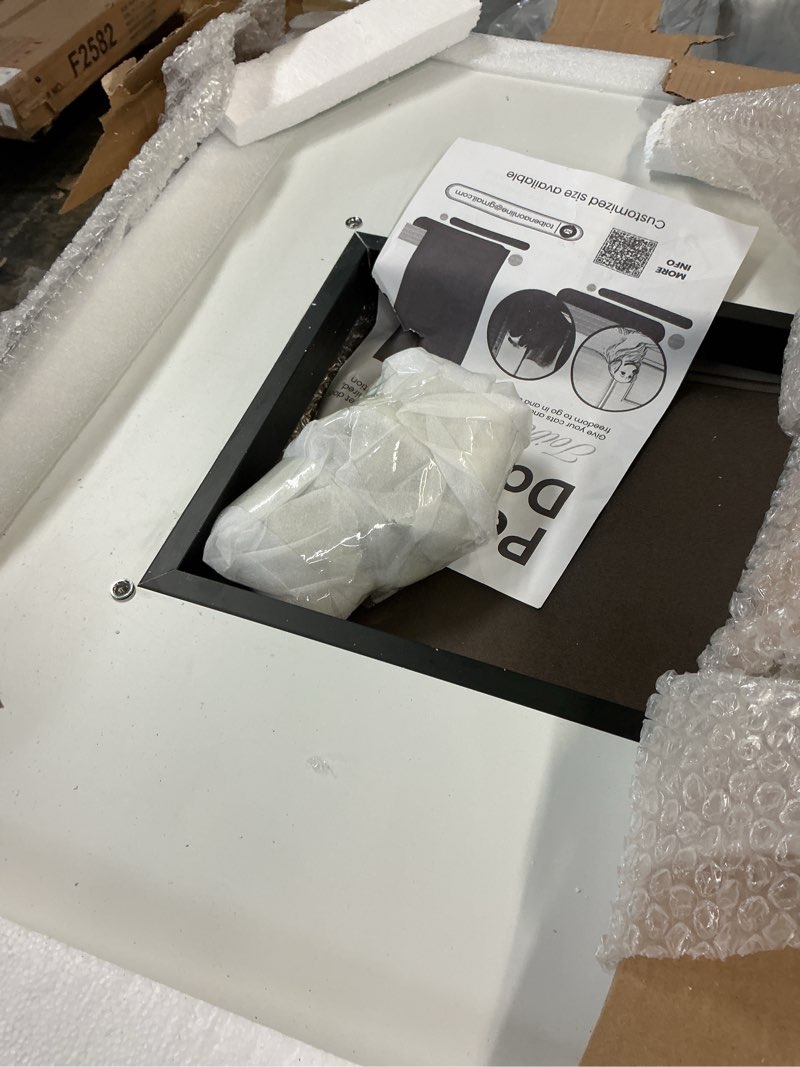 Condition photo showing Good Condition for Dog Door 32"*80" Solid Wood Door,Pre-Installed Pet Door&Interior Door &Cat Door. Pet Door for Exterior/Interior, Right Pre-Assembled (Training Guide+Fitting+Residential Doors) White 32"W*80"H Full