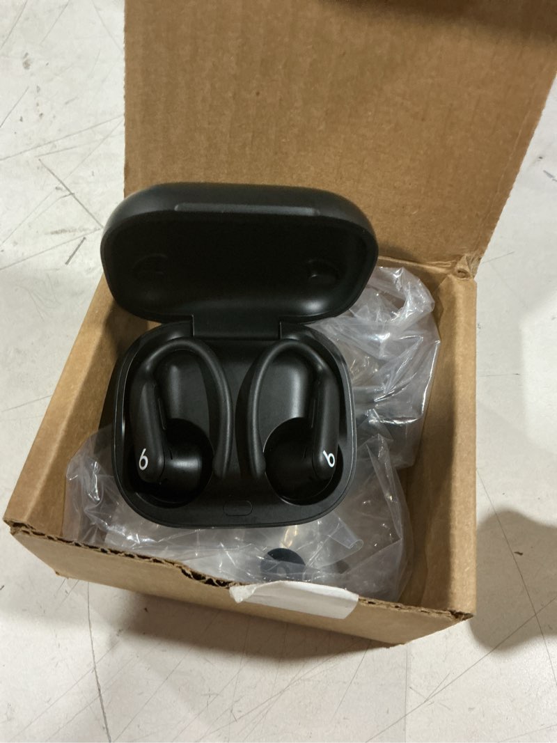 Condition photo showing As Is for beats powerbeats pro 2 - wireless noise cancelling workout earbuds with secure- fit earhooks, up to 45-hour battery with charging case, sweat & water resistant, heart rate monitoring - jet black jet black powerbeats pro 2