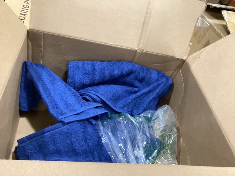 Condition photo showing As Is for LANE LINEN Luxury Bath Towels for Bathroom Towels Decorative Set of 6, 100% Cotton Quick Dry Towels, Hand Towels and Washcloths Sets, Soft Workout Towels for Gym, Body, Hotel Collection Towels- Denim