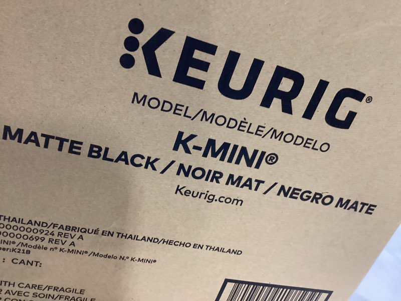 Condition photo showing New/Like New for Keurig K-Mini Single Serve K-Cup Pod Coffee Maker, 6 to 12oz Brew size, with Cord Storage, Perfect for Small Spaces, Black
