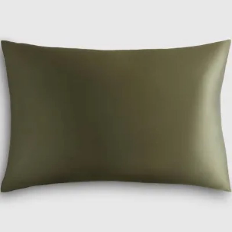 Quince 100% Silk Pillowcase, green standard size