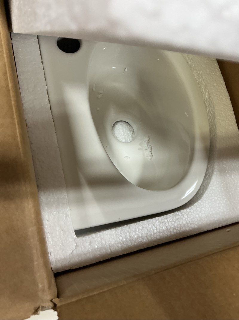 Condition photo showing New/Like New for wall hung basin sink small cloakroom basin rectangle ceramic wash basin right hand (oval sink set (with tap&drain))