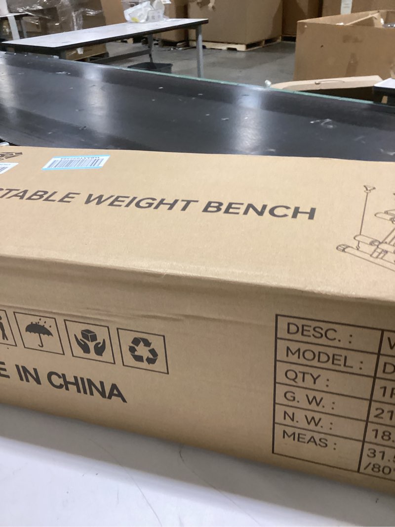 Condition photo showing New/Like New for Adjustable Weight Bench, Workout Bench with Adjustable Headrest for Full Body Workout, Fast Folding 