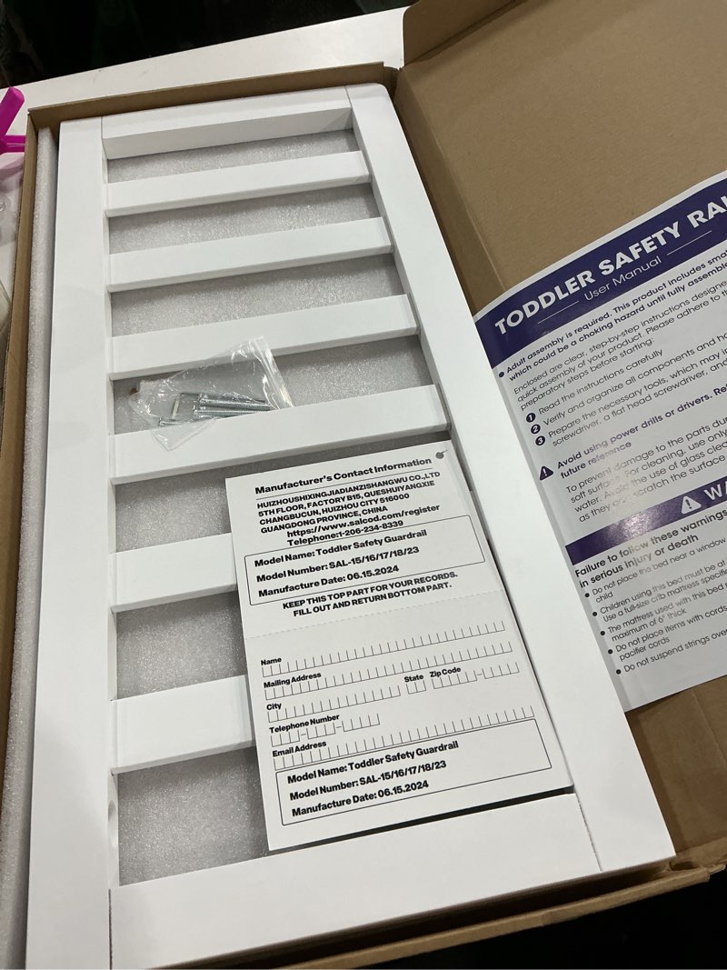 Condition photo showing New/Like New for Toddler Safe Guardrail Compatible with Delta Children Convertible Crib, Crib Rail for Prevent Toddler from Rolling Off The Bed, White