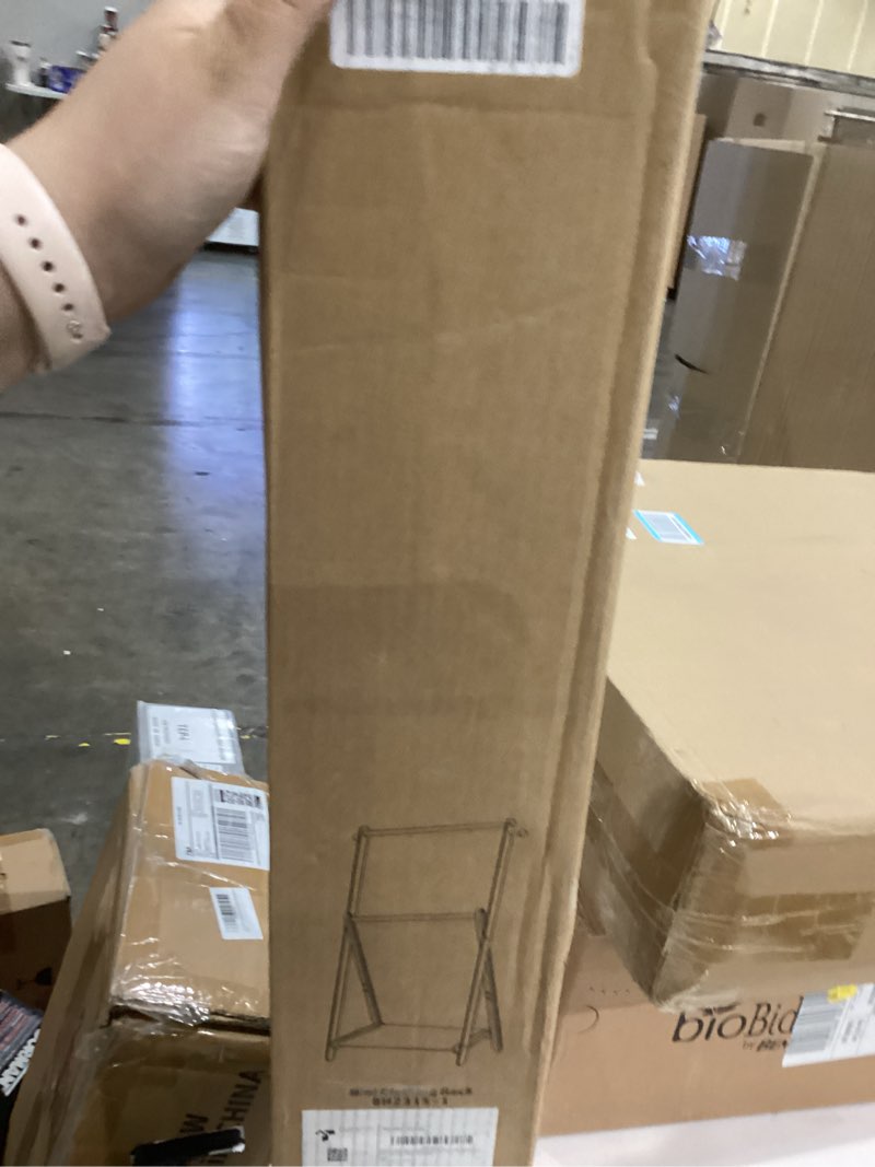 Condition photo showing New/Like New for Baby Clothing Rack for Baby Shower Pets Dolls, Baby Clothes Rack with Storage Shelf & Double Rods, Toddler Clothes Rack, Mini Closet Baby Shower Rack (White)