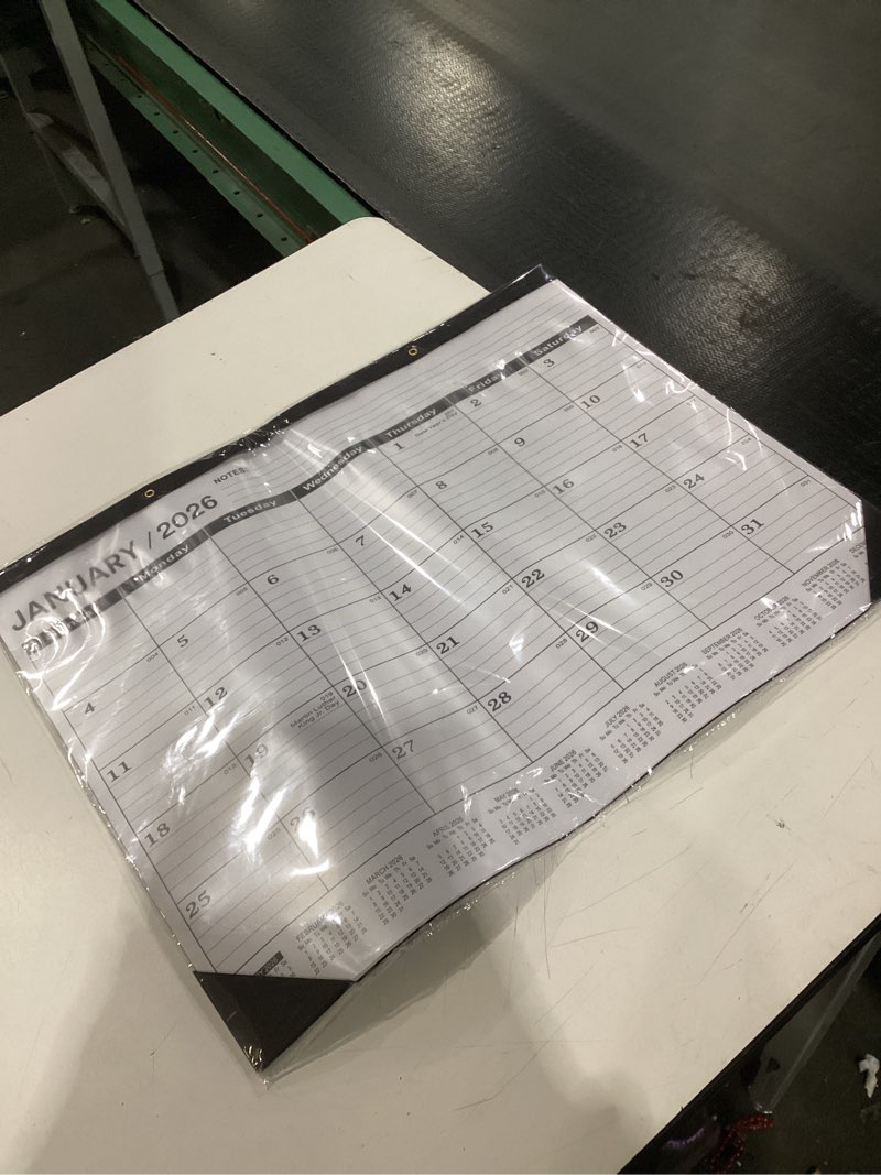 Condition photo showing Good Condition for Desk Calendar 2026(January 2026 - June 2027)?2026 Desk Calendar Large 22 x17?2026 Calendar,Classic Black,Large Calendar 2026-2027 with Plastic Cover 2026-2027-JAN-1PCS