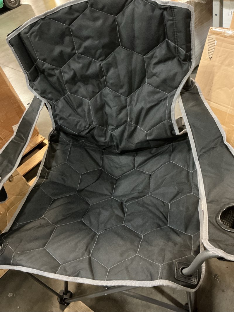 Condition photo showing Good Condition for sunnyfeel xxl oversized camping chair heavy duty 500 lbs for big tall people above 6'4 padded portable folding sports lawn chairs with armrest cup holder & pocket for outdoor/travel/picnic/camp black-2set