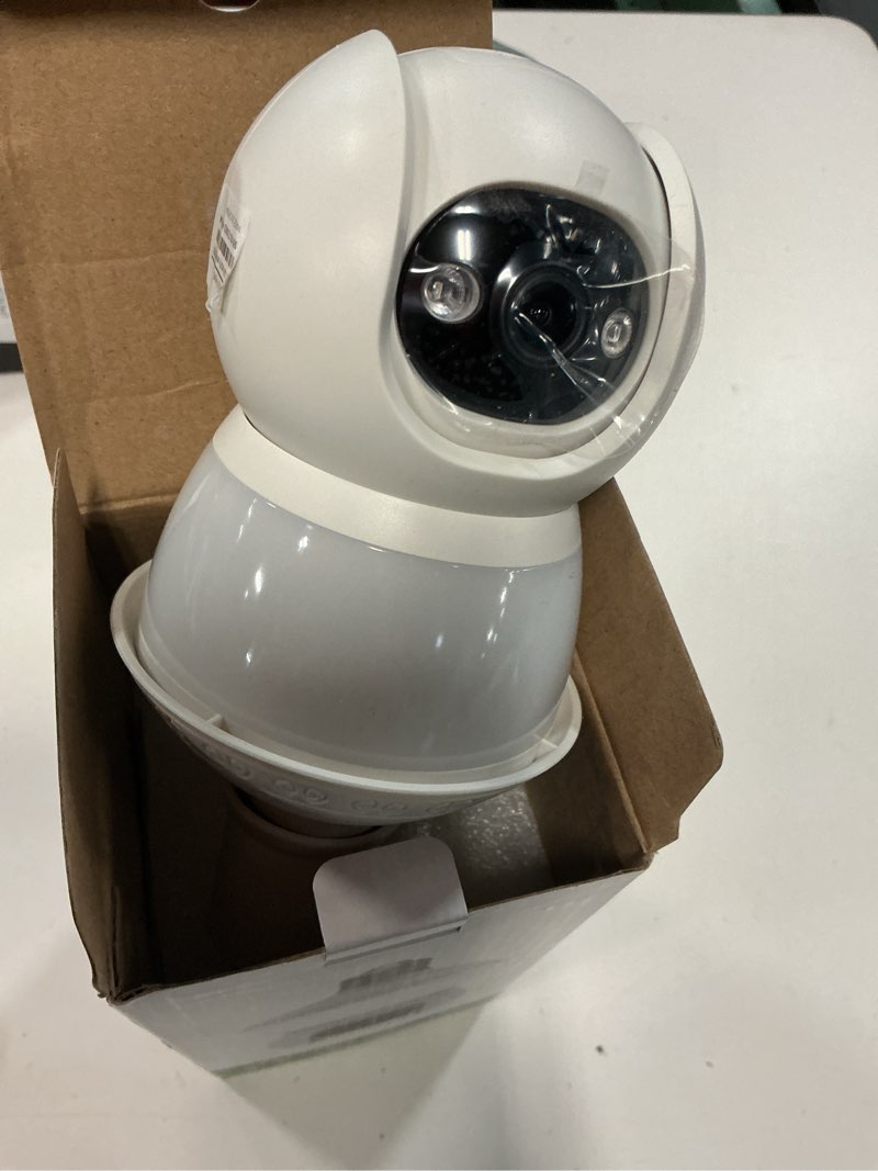 Condition photo showing Good Condition for light bulb security camera, 2.4g/5ghz wifi 2k security cameras wireless outdoor indoor,bulb cameras for home security,ai human detection,siren alarm,2 way talk,color night vision,compatible with alexa 5g&2.4g 1pack white
