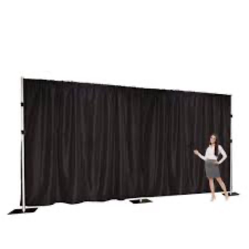 urby two layers backdrop made with one piece chiffon tulle & polyester for professional extra wide blackout curtains (black, 20 x 10 ft)