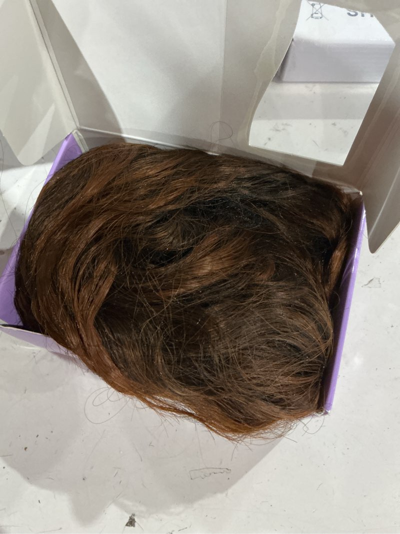 Condition photo showing As Is for kookastyle ponytail extension 30 inch drawstring pony tails hair extensions for women long curly ponytail synthetic hairpieces for daily use?omber almand brown? 30 inch omber almand brown