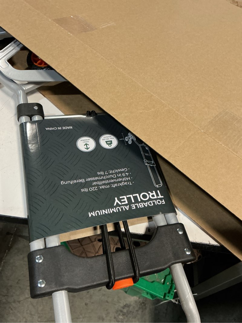 Condition photo showing New/Like New for diamondforge stair climbing dolly, 220lbs heavy duty stair climbing cart with telescoping handle, portable folding aluminum cart for stairs, 6 wheels & rope for home, groceries silver orange 220 lbs