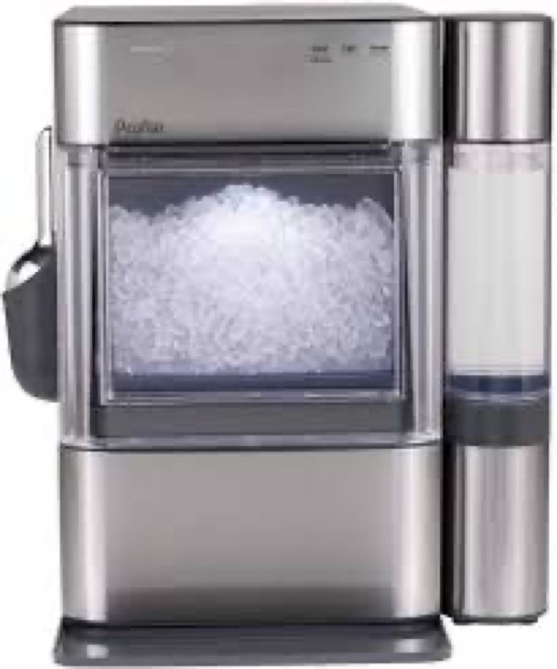 ge profile opal 2.0 ultra nugget ice maker with scale inhibiting filter, scoop included, 38 lbs in 2