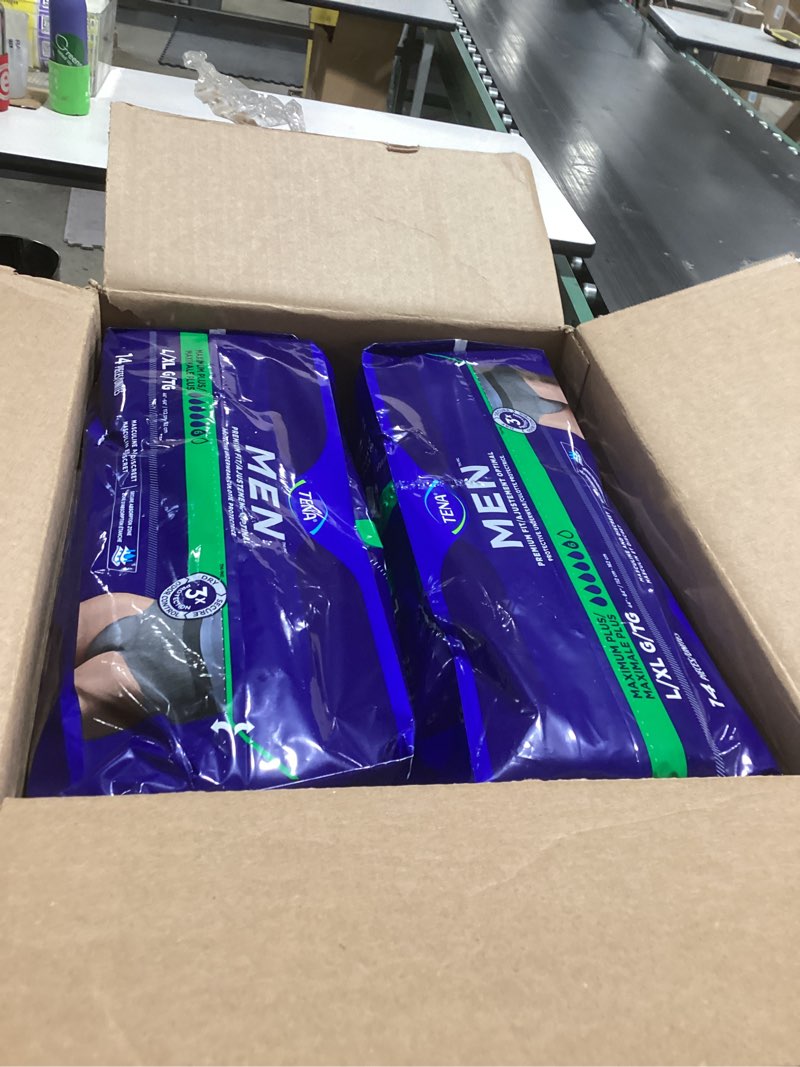 Condition photo showing New/Like New for TENA Incontinence Underwear for Men, Maximum Plus Absorbency, L/XL, 56 Count (Waist size 44in-64in) Large/X-Large 56
