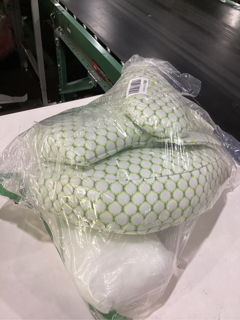 Condition photo showing Good Condition for oternal pregnancy pillow for pregnant women – comfortable maternity pillow for side sleepers, supports back, belly, hips, and legs, with removable & adjustable cover green regular