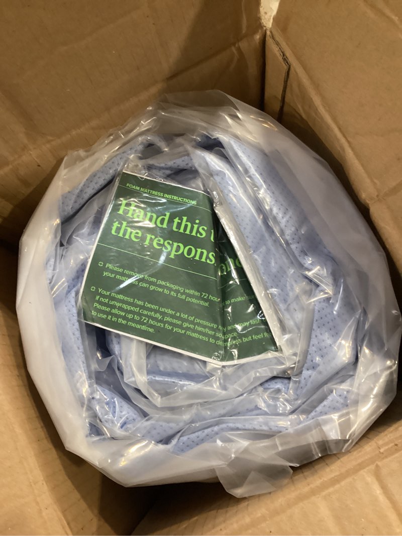 Condition photo showing New/Like New for zinus 12 inch twin green tea memory foam mattress [new version], fiberglass free, medium firm feel, zoned pressure relief, certified safe foams & fabric, mattress in a box white twin 12in small box
