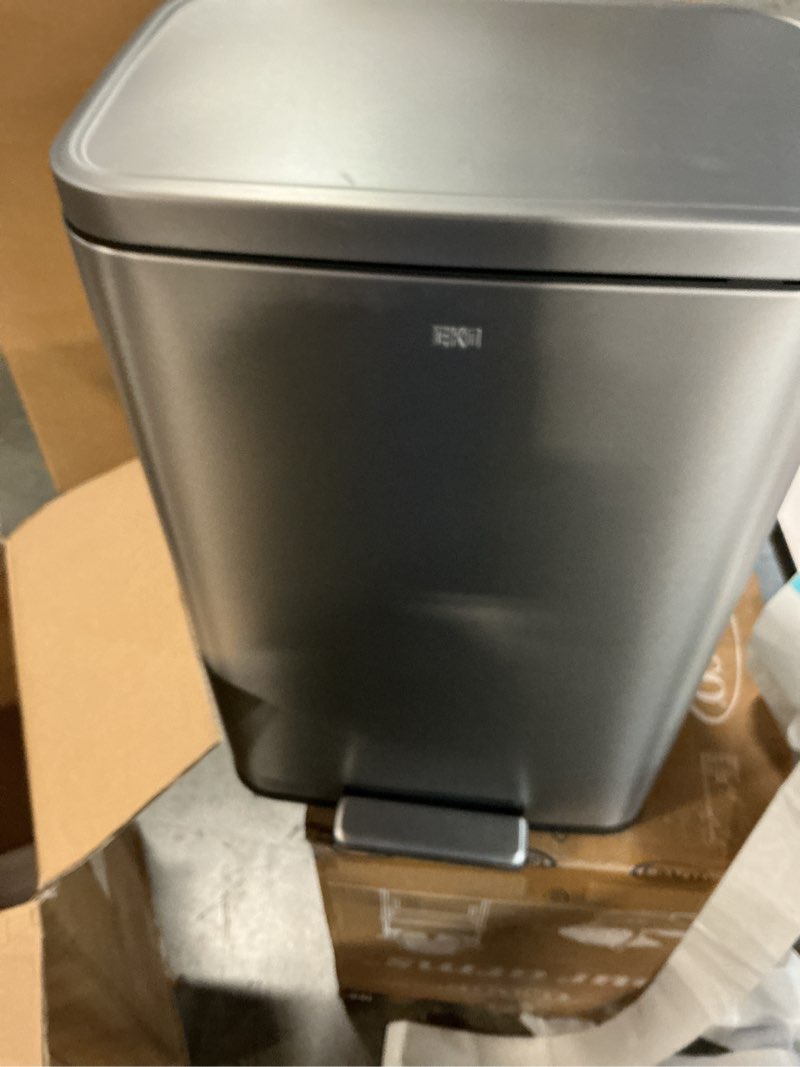 Condition photo showing Good Condition for EKO Madison Matte Stainless 50 Liter/13.2 Gallon Step Trash Can w/Inner Liner - Fingerprint Resistant Finish 50L Matte Stainless