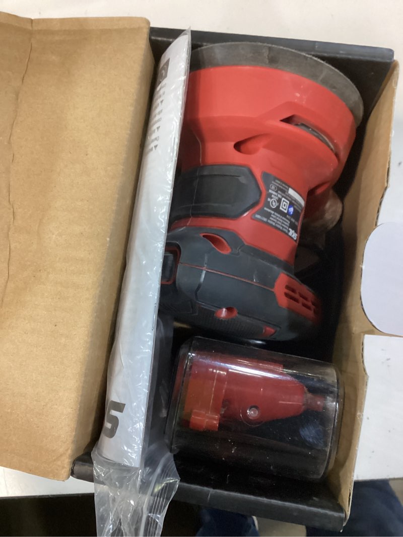 Condition photo showing As Is for skil 5” random orbital sander with cyclonic dust box & 3pc sanding sheet - sr211601, multicolor 5 inches orbital sander