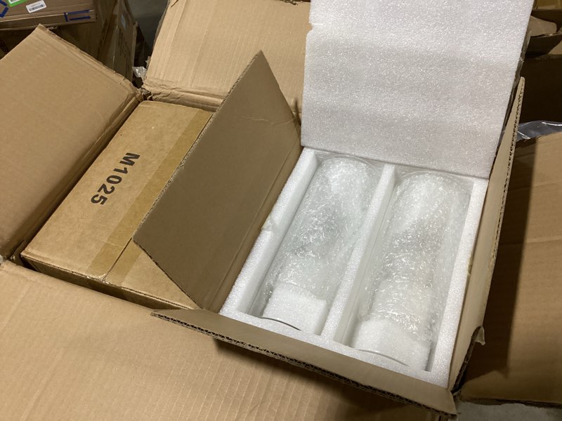 Condition photo showing As Is for 48 pack glass cylinder vases 4,6,8,10 inch tall clear flower vase hurricane floating candle holder for table centerpiece wedding home decor 48 pack(4,6,8,10 inch )