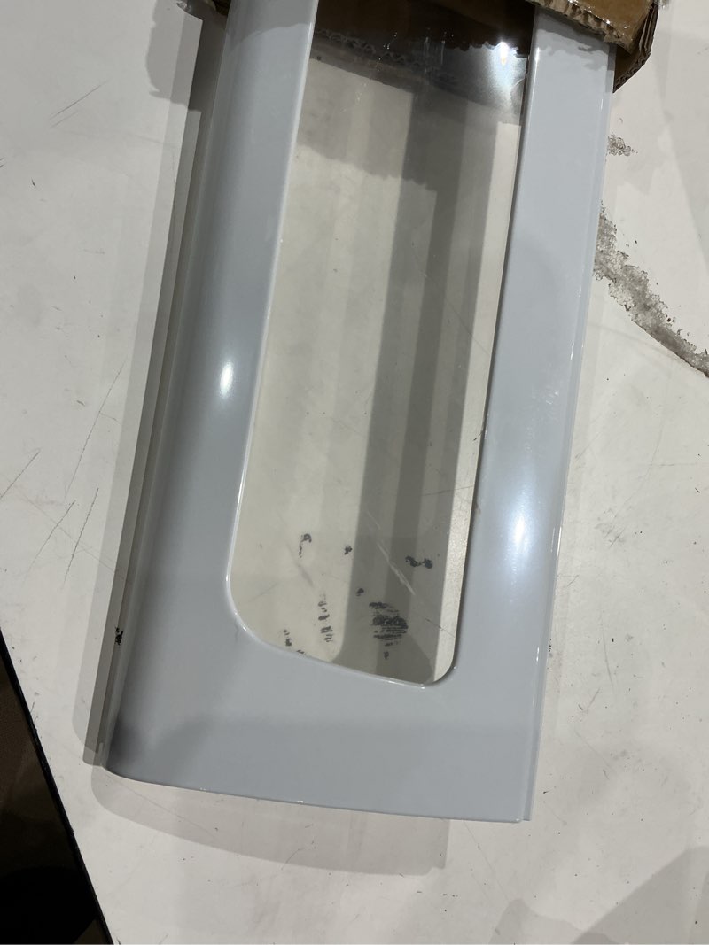 Condition photo showing As Is for w10827015 ap5985816 refrigerator pantry drawer door compatible with kenmore, maytag, whirlpool, amana, jenn-air, kitchenaid, ikea, dacor, gaggenau refrigerator - replaces 12656813, 67005903