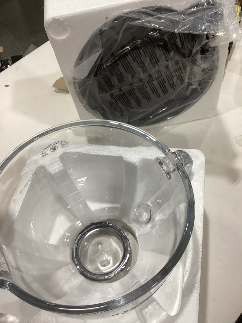 Condition photo showing New/Like New for Glass Mixing Bowl Accessory 5 Quart - Compatible with KitchenAid 4.5 and 5 Quart Tilt-Head Stand Mixers (With Measuring Cup Lid)
