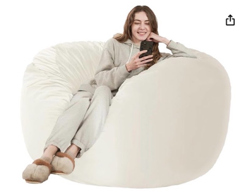 habutway bean bag chair: giant 5' memory foam furniture bean bag chairs for adults with microfiber c