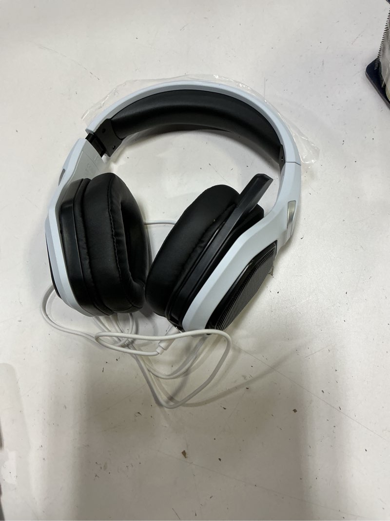 Condition photo showing Good Condition for Ozeino 2.4GHz Wireless Gaming Headset for PC, Ps5, Ps4 - Lossless Audio USB & Type-C Ultra Stable Gaming Headphones with Flip Microphone, 40-Hr Battery Gamer Headset for Switch, Laptop, Mobile, Mac Black and White