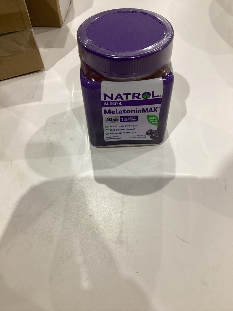 Condition photo showing New/Like New for Natrol MelatoninMax, Sleep Gummies for Adults, Blueberry Flavor, 10 mg, 80 Count, Up to an 80 Day Supply
