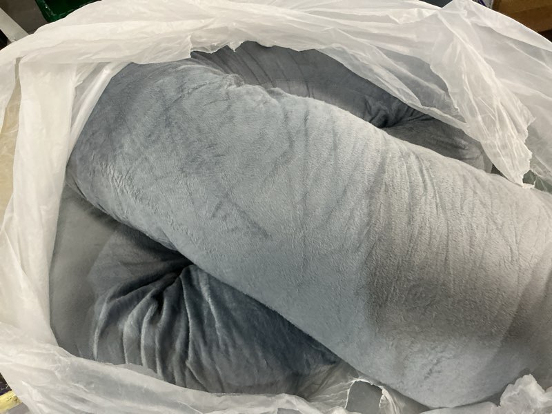 Condition photo showing As Is for moon park pregnancy pillows for sleeping - 57 inch u shaped full body maternity pillow with removable cover - support for back, legs, belly, hips - pregnancy pillow for women - grey grey velvet cover - 57 inch