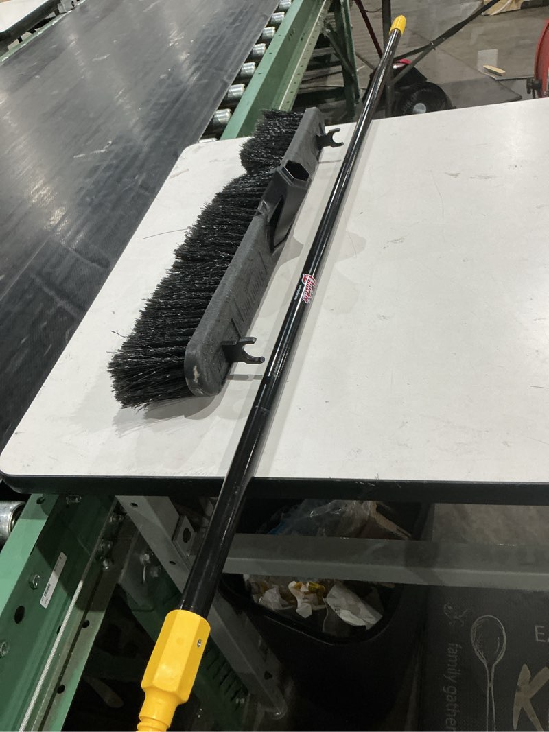 Condition photo showing As Is for quickie bulldozer 24-in poly fiber smooth surface push to center push broom