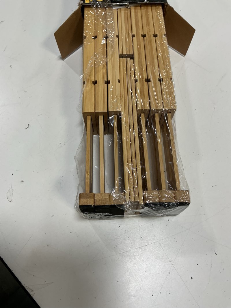 Condition photo showing Good Condition for spaceaid bamboo drawer dividers with inserts and labels, kitchen adjustable drawer organizers, expandable organization for home, office, dressers and bathroom, 6 dividers with 12 inserts (13.25-17 in) 13.25-17 inch