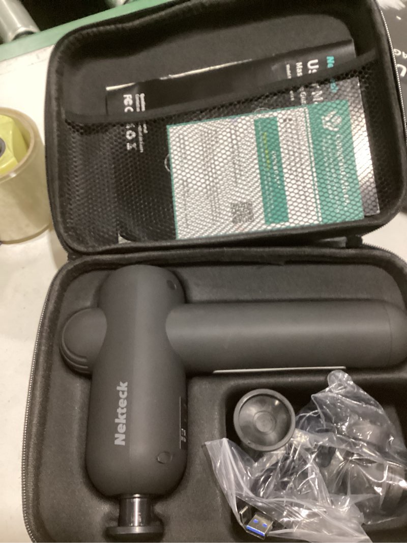 Condition photo showing Good Condition for nekteck massage gun deep tissue - 12mm amplitude, 30 speeds, full-body muscle relaxation device with 5-head for pain relief, quiet usb-c rechargeable percussion muscle massager for home office travel gray