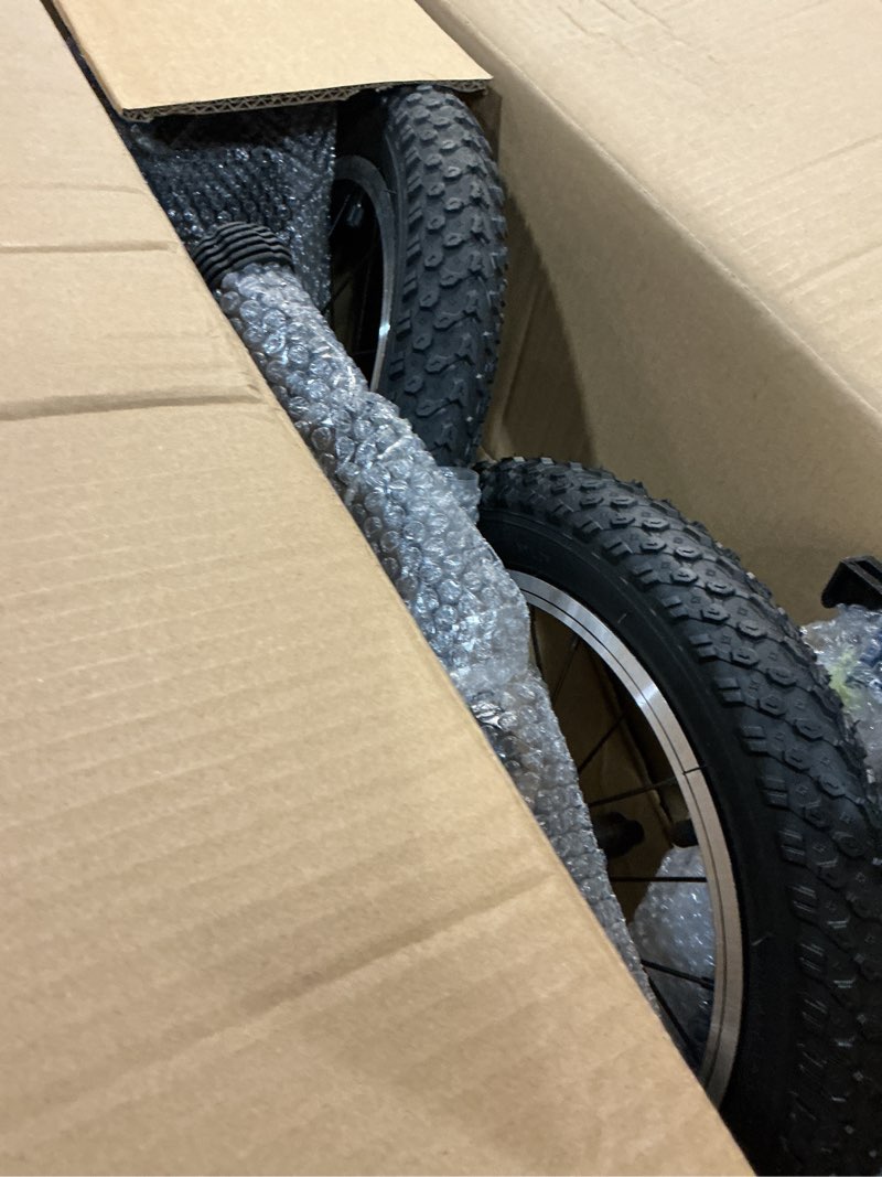 Condition photo showing As Is for 14" kids balance bike for 3,4,5,6 year old boys and girls, air tires with magnesium alloy frame, lightweight no pedal toddler training bicycle