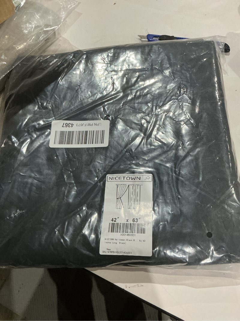 Condition photo showing Good Condition for nicetown black blackout curtain blinds - solid thermal insulated window treatment blackout drapes/draperies for bedroom (2 panels, 42 inches wide by 63 inches long, black) black 42"w x 63"l (pack of 2)