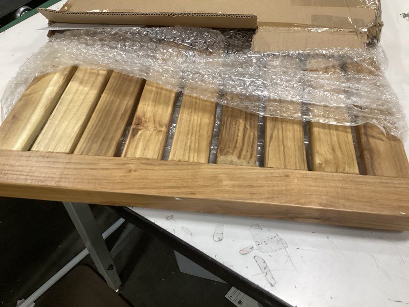 Condition photo showing Good Condition for Perfnique Teak Shower Mat, 24''x18'' Wood Bath Mat, Non-Slip Shower Mats for Inside Shower & Bathtub, Waterproof Wooden Bath Mat for Spa Home or Outdoor 24" x 18" (Rectangular)