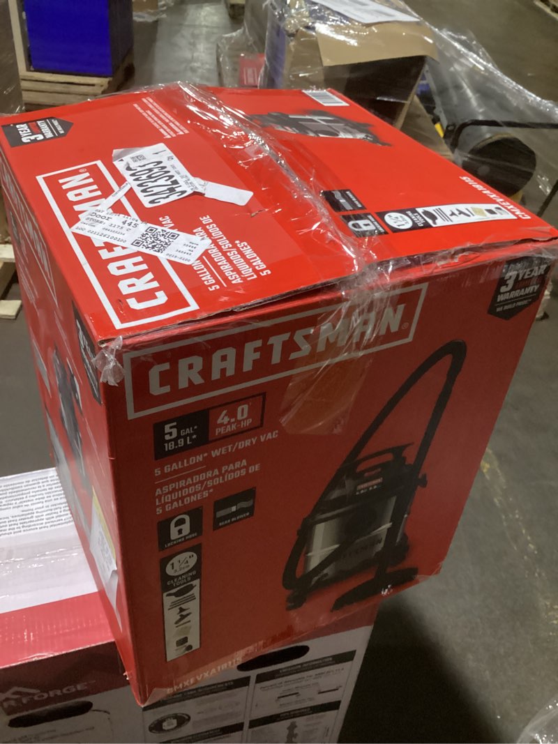 Condition photo showing Good Condition for CRAFTSMAN 5-Gallon 4 HP Corded Wet/Dry Shop Vacuum with Accessories Included