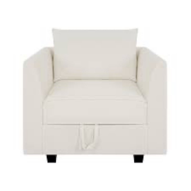 Redenius Modern Linen Armchair with Sturdy Wooden Frame, Stylish Accent Chair for Living Room